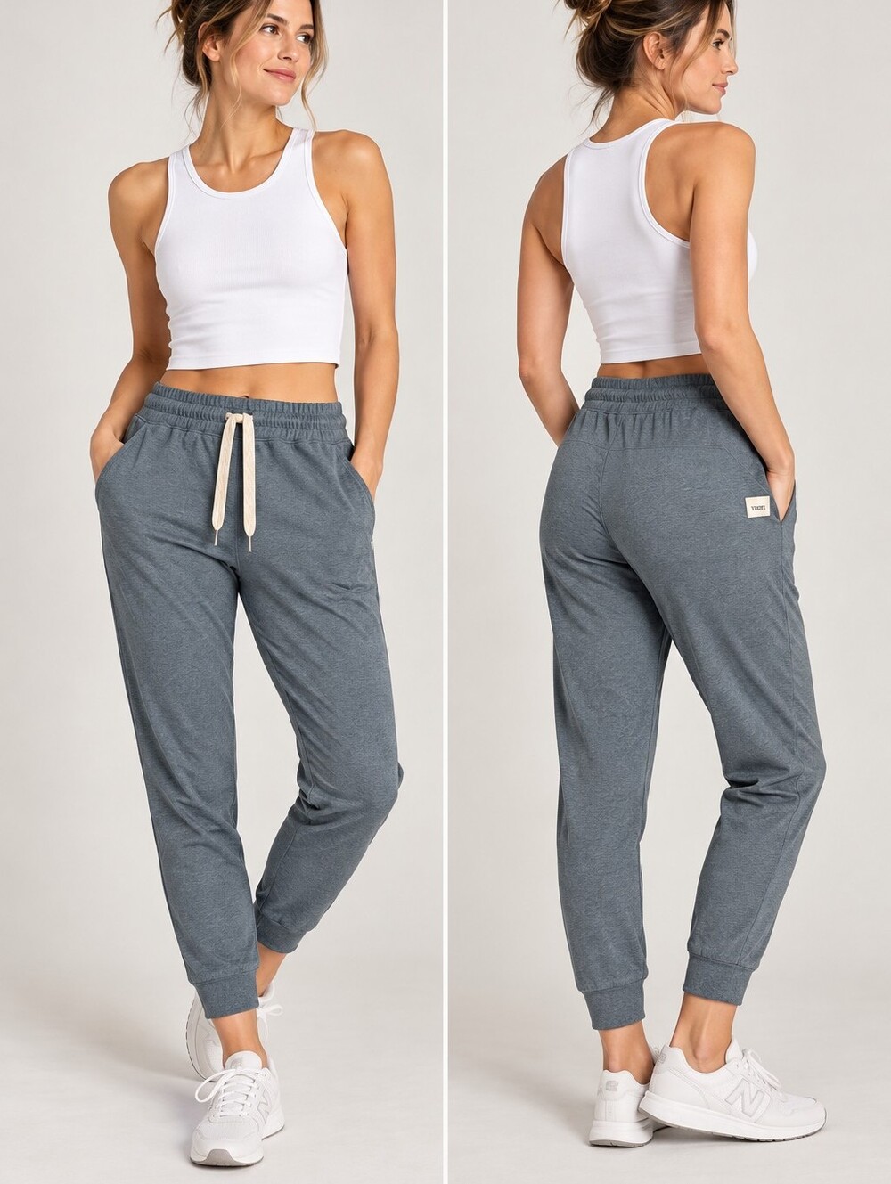 Vuori Performance Jogger Womens Size Meduum Blue Green Pants Lounge Gym Pockets.